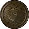 Ekena Millwork Trinity Ceiling Medallion (Fits Canopies up to 3"), Hand-Painted Brass, 22"OD x 1 3/4"P CM22TNBRS - alternate 1